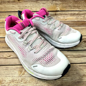 Under Armour Womens White Pink Charged Bandit Trail 2 Running Shoes Sneakers 6.5